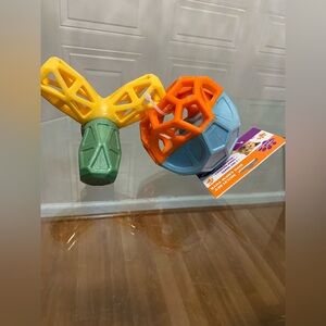 Brand New Set Of 2 Cudlie Creatures Dog Toy Geo Shapes